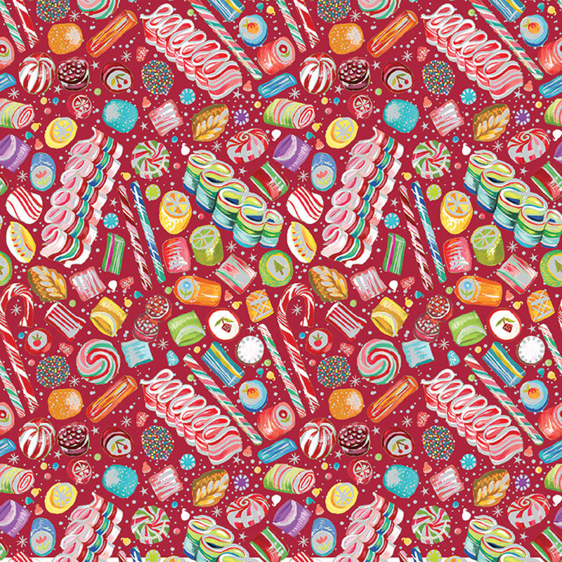 Benartex Magical Season Red Christmas Candy