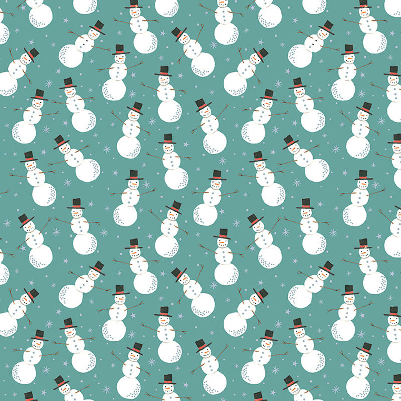 Benartex Magical Season Teal Snowmen