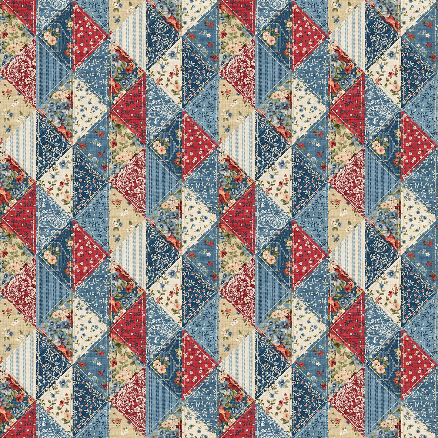 Farmhouse Sampler Patchwork Cream Multi DP28602-11