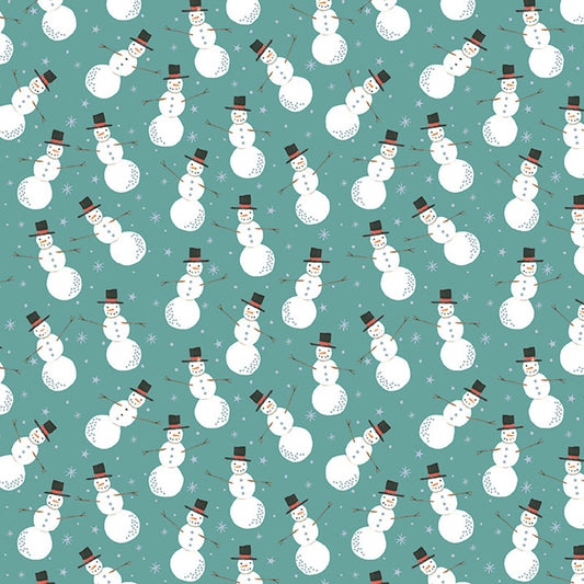 Benartex Magical Season Teal Snowmen